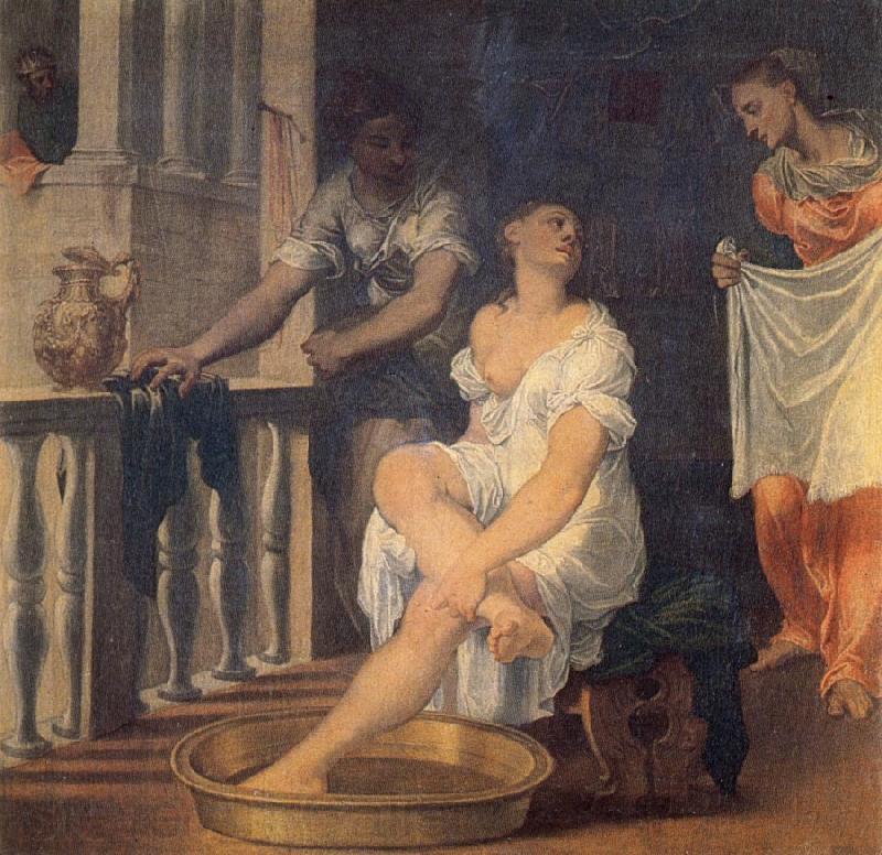 Domenico Brusasorci Bathsheba at Her Bath France oil painting art